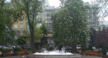Неизвестные вылили в столичный фонтан моющее средство: получилось «пенное шоу» (ФОТО)