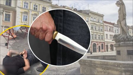 Забіг з ножем та хотів пограбувати ресторан: у центрі Львова затримали озброєного чоловіка