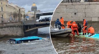 У російському Санкт-Петербурзі повний автобус людей вилетів у річку: є жертви – відео