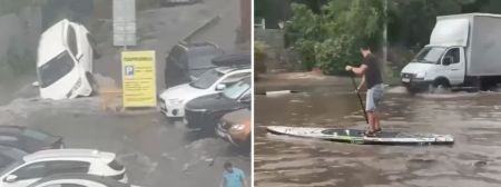 Росію продовжує топити: в Ульяновську після зливи вулиці міста перетворились на гірські ріки