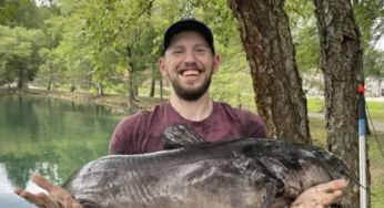 Чоловік упіймав рекордного сома на рожеву вудку трирічної доньки – фото