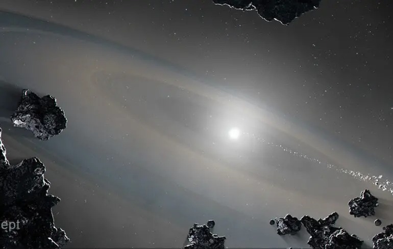 Зірка, яка померла три мільярди років тому, поглинає планетну систему