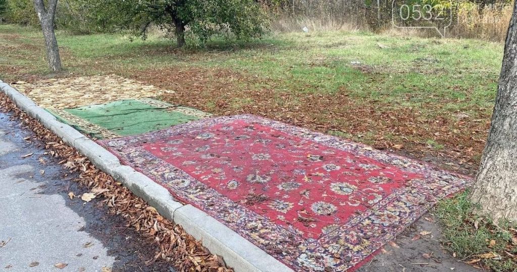 У Полтаві постелили килими на зупинці: у чому причина (фото)