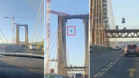 В Іспанії туалет впав на дорогу з висоти 30 метрів: відео курйозу