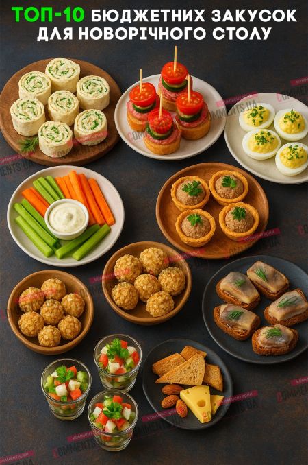 Новорічний стіл 2025: топ-10 простих і доступних закусок