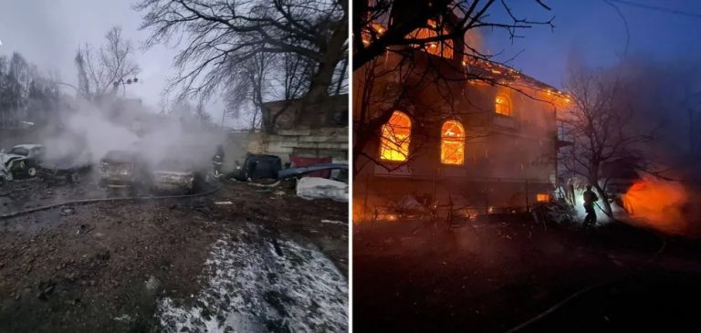 Росія атакувала Київ: сталась пожежа, є постраждалі. Фото